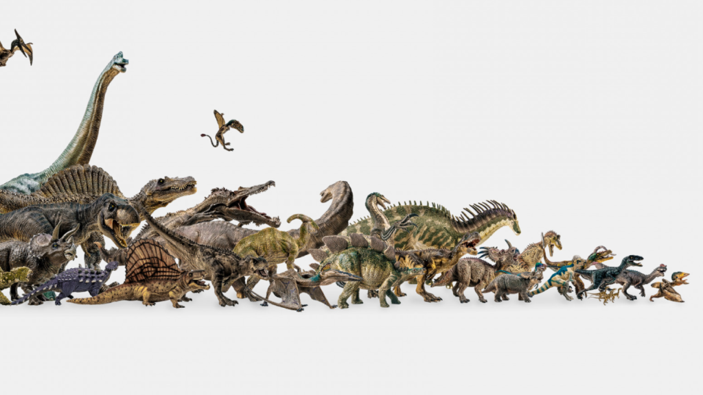 Imagem de um grupo de dinossauros